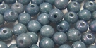 #64 50 Stück Perlen rund - opak chalk white blue lustre - Ø 4 mm