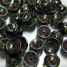 #43 - 25 Stck. Piggy-Beads 4x8mm - jet dk travertin