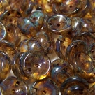 #11 - 25 Stck. Piggy-Beads 4x8mm - crystal dk travertin