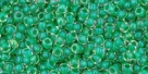 10 g TOHO Seed Beads 11/0 TR-11-0187 - Inside-Color Crystal/Shamrock Lined (E)