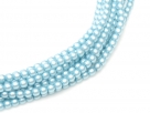 02010/85625 - 1 Strang Perlen Ø 2 mm rund - turquoise pearl-coating satin