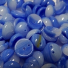 #45 - 25 Stck. Piggy-Beads 4x8mm - opak blau/opal white