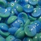 #46 - 25 Stck. Piggy-Beads 4x8mm - opak blau/opak türkis