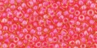 10 g TOHO Seed Beads 11/0 TR-11-0979 - Luminous Lt Topaz/Neon Pink-Lined  (E)