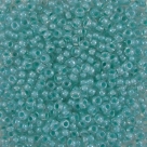 #091 10 Gramm Rocailles crystal türkis lined 9/0 2,6 mm