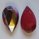 #15 - 1 Tropfen facetiert 30x19x11mm (LxBxH) - tr. fuchsia/opal