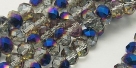 95 facetierte Rondelle 2*3mm Half Plated Blue-galv.