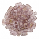 #22 - 50 Stück Two-Hole Bricks 3x6mm - crystal topaz/pink luster