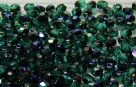 #09.8c 50 Stück - 3,0 mm Glasschliffperlen - emerald blue iris