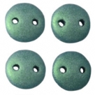 #31 - 50 Stück Two-Hole Lentils 6mm - met. suede - lt green