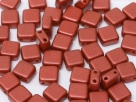 50 Stück Two-Hole Flat Square 6mm - lava red