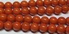 #06 1 Strang Perlen rund - white lt coral painted - Ø 8 mm