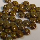 #40 - 50 Stück Two-Hole Lentils 6mm - chartreuse picasso