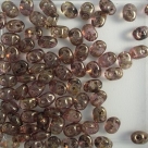 #082 10g SuperDuo-Beads tr smoky topaz/gold luster